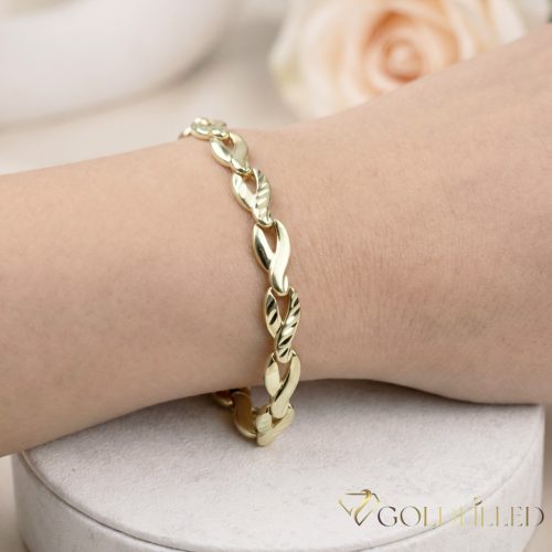 Antialergénny pozlátený náramok „Goldfilled“, dĺžka 19 cm a šírka 6 mm, farba 14K