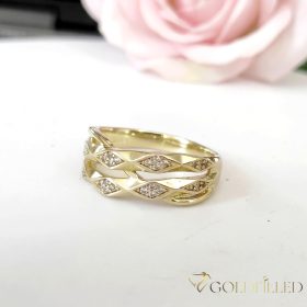   Antialergický prsteň „Goldfilled” v rôznych veľkostiach, farba 14K