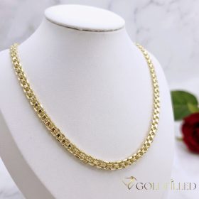   Goldfilled "Bismarck" Antialergénny Luxusný Náhrdelník 50cm Dlhý a  6mm Široký Farba 14K