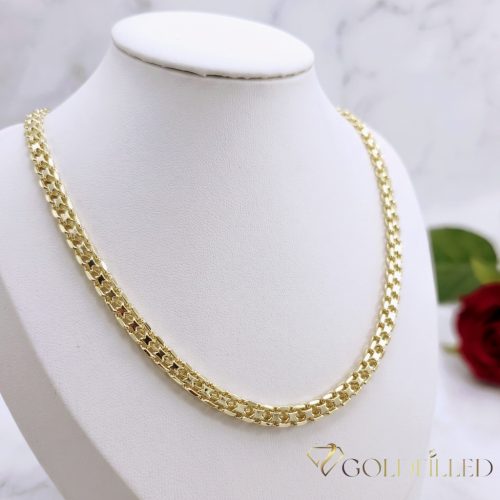 Goldfilled "Bismarck" Antialergénny Luxusný Náhrdelník 50cm Dlhý a  6mm Široký Farba 14K