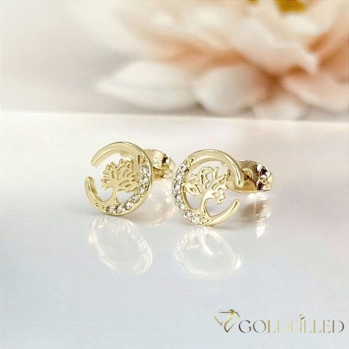 Goldfilled antialergénne náušnice "Strom života"  10 mm 14K farba