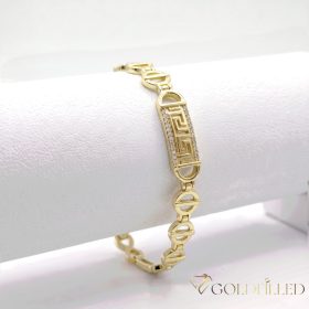   Antialergénny pozlátený náramok „Goldfilled“, dĺžka 19 cm a šírka 9mm, farba 14K