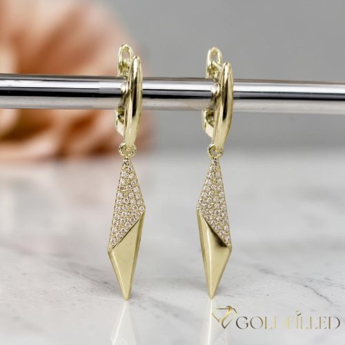 Goldfilled antialergické náušnice 40mm 14K farba