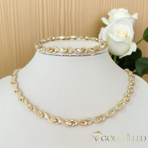 Antialergénny Goldfilled náhrdelník 50cm/5,5mm + náramok 19cm farba 14K