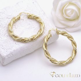   Goldfilled Antialergenní  Kruhové náušnice 50mm 14K farba	