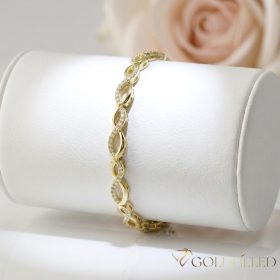   Antialergénny pozlátený náramok „Goldfilled“, dĺžka 17 cm a šírka 6 mm, farba 14K
