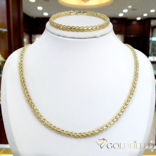 Antialergénny Goldfilled Náhrdelník 55cm/4,5mm+ Náramok 20cm , farba 14K