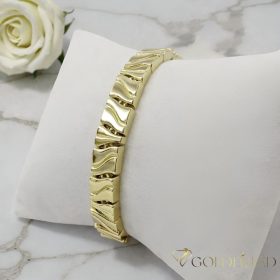   Antialergénny pozlátený náramok „Goldfilled“, dĺžka 19 cm a šírka 8 mm, farba 14K