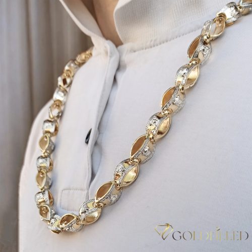 Goldfilled Antialergénny Luxusný Barakka Náhrdelník 70cm Dlhý a 11mm Široký (130g) Farba 14K Multikolor
