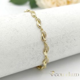   Antialergénny pozlátený náramok „Goldfilled“, dĺžka 19 cm a šírka 6 mm, farba 14K