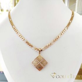   Antialergická Goldfilled náhrdelník 50cm/4mm + prívesok, farba 18K