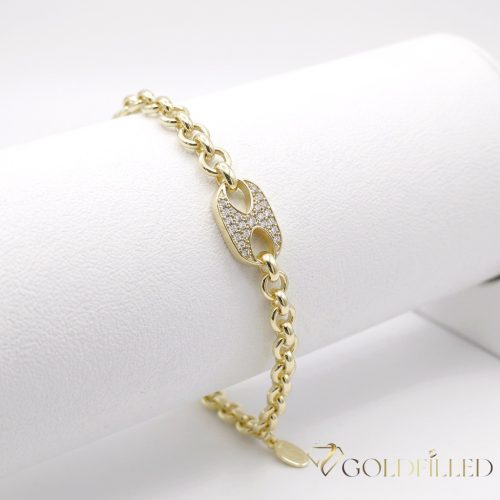Antialergénny pozlátený náramok „Goldfilled“, 17-20cm/4-8mm , farba 14K