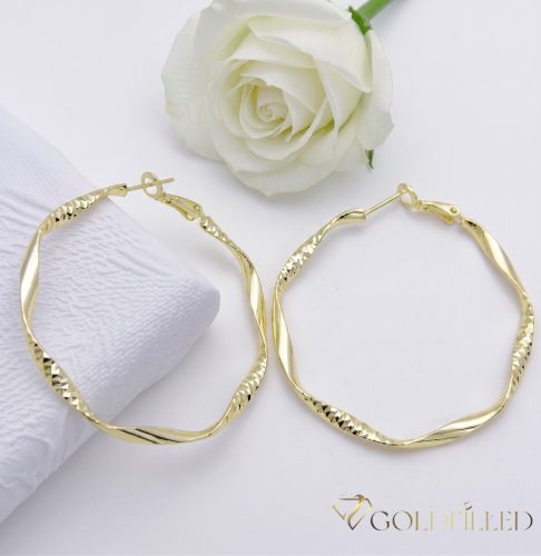 Goldfilled Antialergenní  Kruhové náušnice 50mm 14K farba	