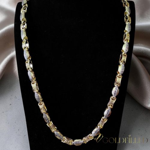 Goldfilled Antialergénny Luxusný Barakka Náhrdelník 60cm Dlhý a 8-9mm Široký (90g ! ) Farba 14K Multikolor