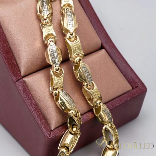 Goldfilled Antialergénny Luxusný Barakka Náhrdelník 60cm Dlhý a 8-9mm Široký (90g ! ) Farba 14K Multikolor