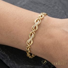   Antialergénny pozlátený náramok „Goldfilled“, dĺžka 17 cm a šírka 8 mm, farba 14K