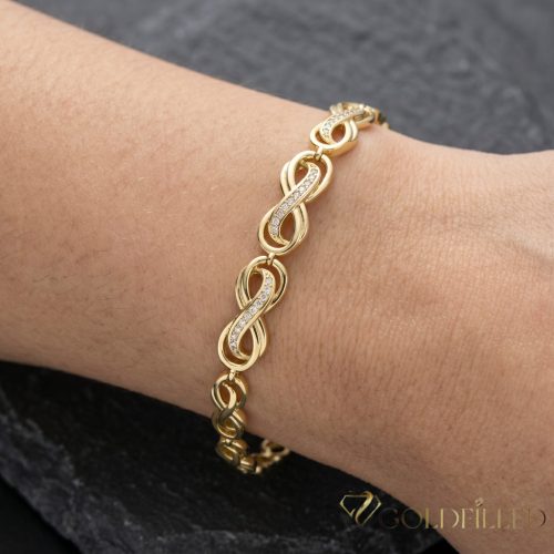 Antialergénny pozlátený náramok „Goldfilled“, dĺžka 17 cm a šírka 8 mm, farba 14K