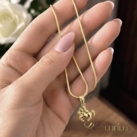   Antialergický náhrdelník Goldfilled 45cm / 1mm + prívesok strelec 14K farba