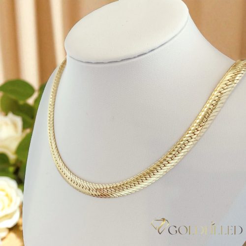 Goldfilled Antialergénny Luxusný Náhrdelník 50cm Dlhý a  7mm Široký Farba 14K