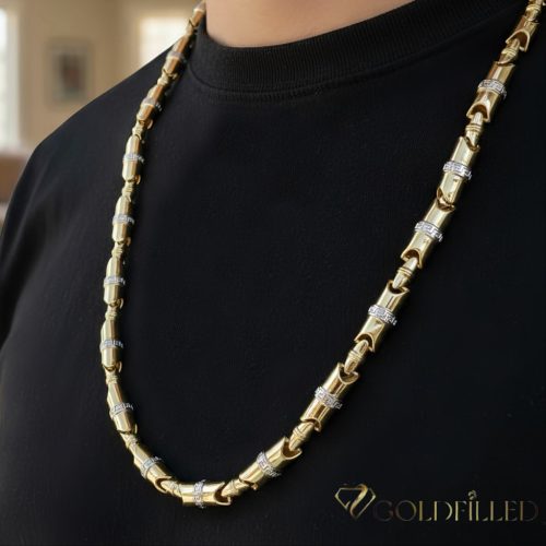 Goldfilled Antialergénny Luxusný Barakka Náhrdelník 60cm Dlhý a 8-9mm Široký (90g ! ) Farba 14K Multikolor