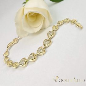   Antialergénny pozlátený náramok „Goldfilled“, dĺžka 16,5cm a šírka 8-12mm, farba 14K