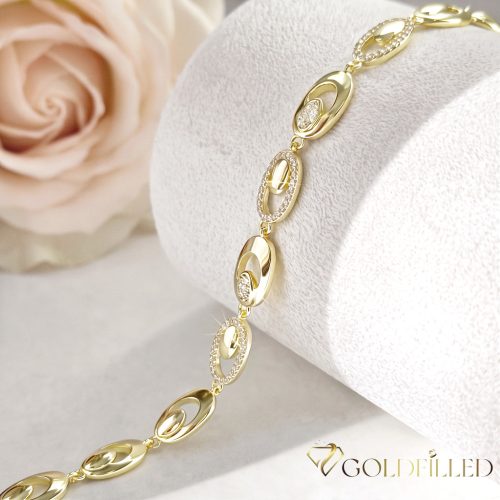 Antialergénny pozlátený náramok „Goldfilled“, dĺžka 19cm a šírka 7mm, farba 14K