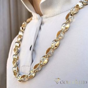   Goldfilled Antialergénny Luxusný Barakka Náhrdelník 60cm Dlhý a 11mm Široký (120g) Farba 14K Multikolor