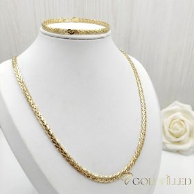   Antialergénny Goldfilled Náhrdelník 50cm/4,5mm+ Náramok 20cm , farba 14K