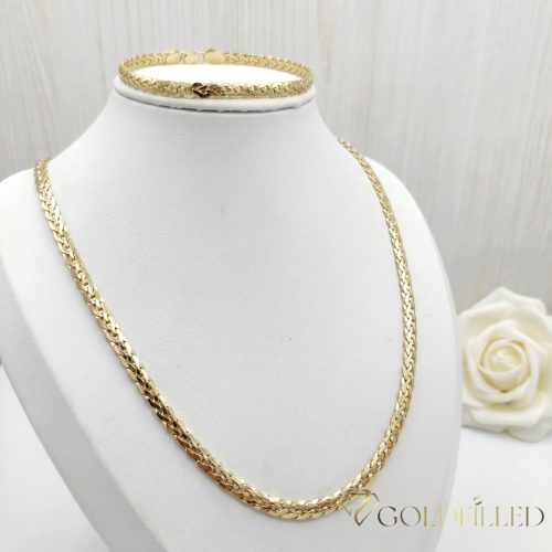 Antialergénny Goldfilled Náhrdelník 50cm/4,5mm+ Náramok 20cm , farba 14K