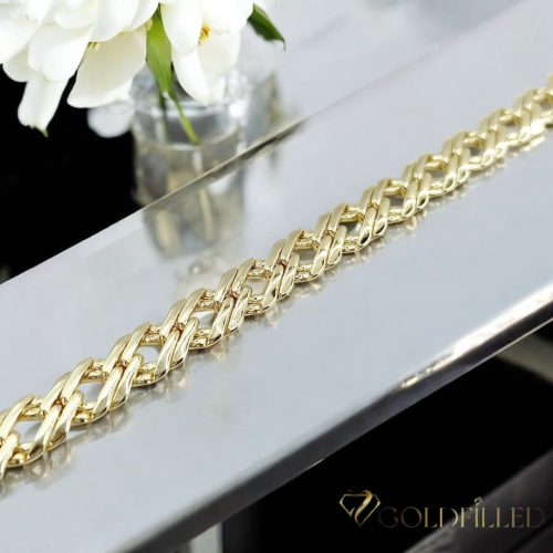 Antialergénny pozlátený náramok „Goldfilled“, dĺžka 19 cm a šírka 6 mm, farba 14K