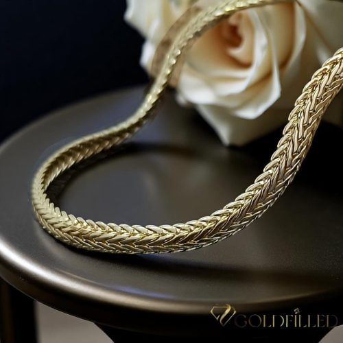 Goldfilled Antialergénny Luxusný Náhrdelník 50cm Dlhý a  7mm Široký Farba 14K