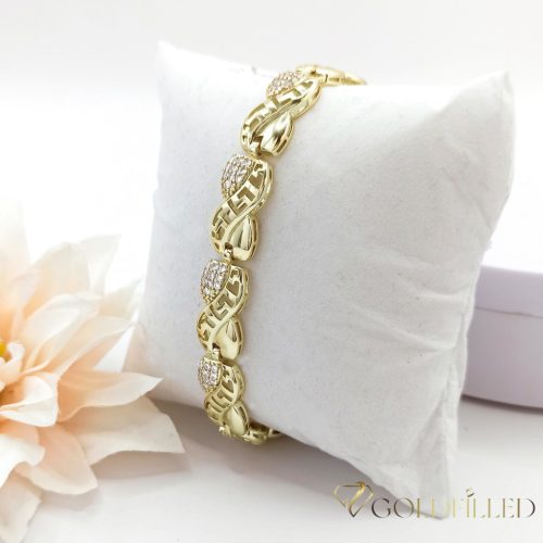 Antialergénny pozlátený náramok „Goldfilled“, dĺžka 17cm a šírka 10mm, farba 14K