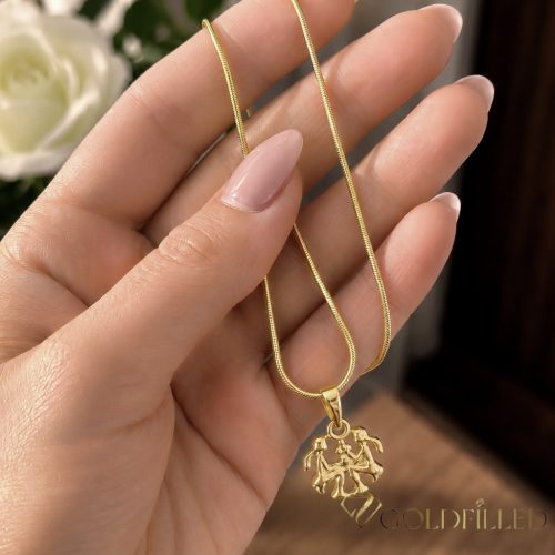 Antialergický náhrdelník Goldfilled 45cm / 1mm + prívesok blíženci 14K farba