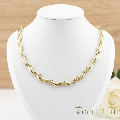 Exkluzívny antialergický pozlátený náhrdelník „Goldfilled“, vo viacerých veľkostiach a 7 mm  hrubý, 14K farba