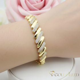   Antialergénny pozlátený náramok „Goldfilled“, dĺžka 17cm a šírka 10mm, farba 14K