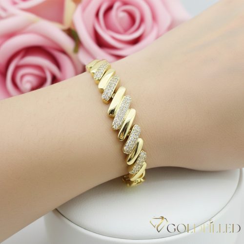 Antialergénny pozlátený náramok „Goldfilled“, dĺžka 17cm a šírka 10mm, farba 14K