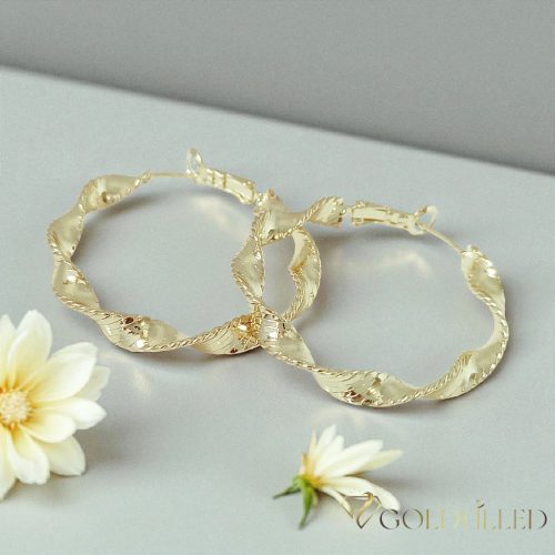 Goldfilled Antiallergén Kruhové náušnice 40mm 14K farba	