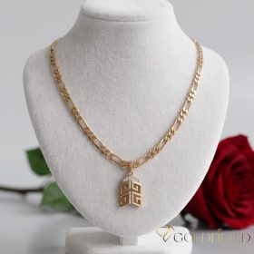   Antialergická Goldfilled náhrdelník 50cm/4mm + prívesok, farba 18K
