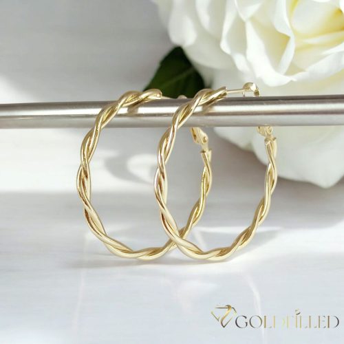 Goldfilled Antiallergén Kruhové náušnice 40mm 14K farba	