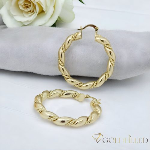 Goldfilled Antiallergén Kruhové náušnice 40mm 14K farba	