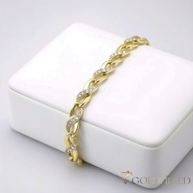   Antialergénny pozlátený náramok „Goldfilled“, dĺžka 17 cm a šírka 5,5 mm, farba 14K