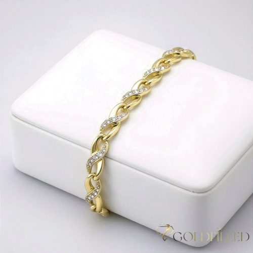 Antialergénny pozlátený náramok „Goldfilled“, dĺžka 17 cm a šírka 5,5 mm, farba 14K