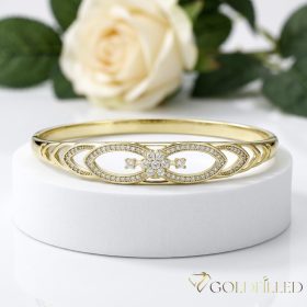   Antialergický náramok „Goldfilled” 4-10mm  farebný (14K) průměr 60mm "otevíratelný"