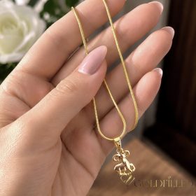   Antialergický náhrdelník Goldfilled 45cm / 1mm + prívesok Beran14K farba