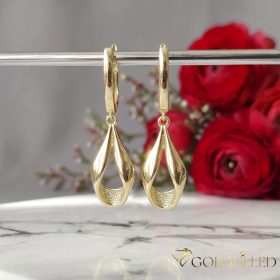 Goldfilled antialergické náušnice 38mm 14K farba