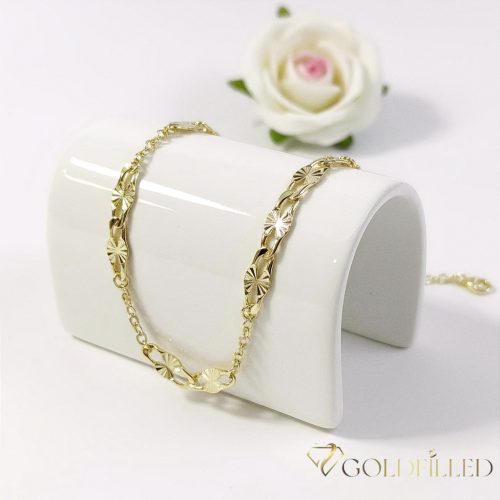 Antialergénny pozlátený náramok „Goldfilled“, 17-20cm/3-6mm , farba 14K