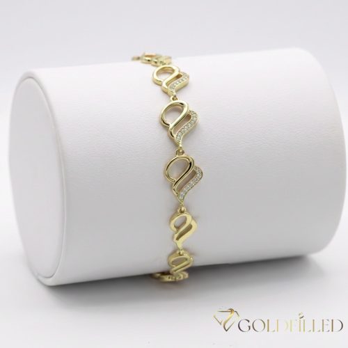 Antialergénny pozlátený náramok „Goldfilled“, dĺžka 19cm a šírka 10mm, farba 14K