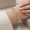Antialergénny pozlátený náramok „Goldfilled“, dĺžka 19cm a šírka 10mm, farba 14K