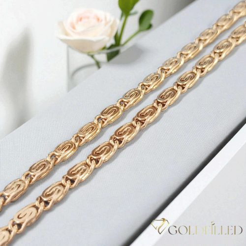 Antialergická pozlátená náhrdelník „Goldfilled“, dĺžka 45cm a šírka 4 mm, farba 18K