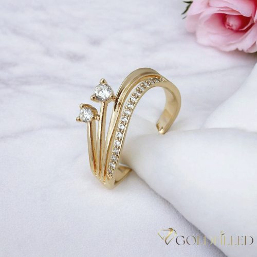 Antialergický prsteň „Goldfilled” v rôznych veľkostiach, farba 18K